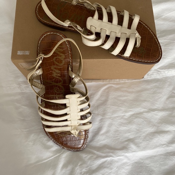 Sam Edelman White Strap Flat Sandals Women Size 8.5 - Picture 6 of 8